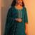 ethnic motifs embroidered regular thread work kurta & trousers with dupatta