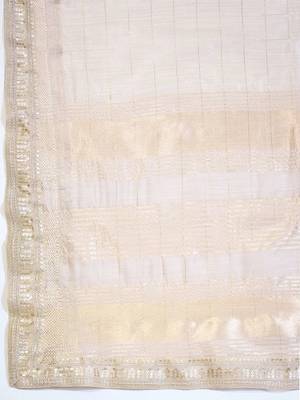 Cream woven design zari silk blend designer mysore silk saree 5