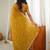 Mustard embellished embroidered tissue designer saree