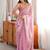 Pink embellished beads and stones satin designer saree