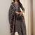 women ethnic motifs printed regular thread work kurta with trousers & with dupatta