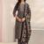 women ethnic motifs printed regular thread work kurta with trousers & with dupatta