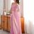 Pink embellished beads and stones satin designer saree