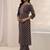 women ethnic motifs printed regular thread work kurta with trousers & with dupatta
