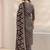 women ethnic motifs printed regular thread work kurta with trousers & with dupatta