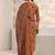 women ethnic motifs printed regular mirror work kurta with trousers & with dupatta
