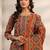 women ethnic motifs printed regular mirror work kurta with trousers & with dupatta