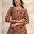 women ethnic motifs printed regular mirror work kurta with trousers & with dupatta