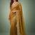 Gold embellished embroidered  chiffon heavy work saree