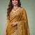 Gold embellished embroidered  chiffon heavy work saree