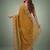 Gold embellished embroidered  chiffon heavy work saree