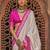 Off white zari silk blend designer patola saree