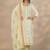 women ethnic motifs printed regular thread work kurta with trousers & with dupatta