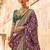 Purple kalamkari silk blend designer saree