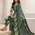 women floral printed regular thread work kurta with trousers & with dupatta