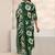 women floral printed regular thread work kurta with trousers & with dupatta