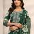 women floral printed regular thread work kurta with trousers & with dupatta