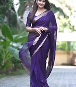 Purple ethnic motifs zari designer saree