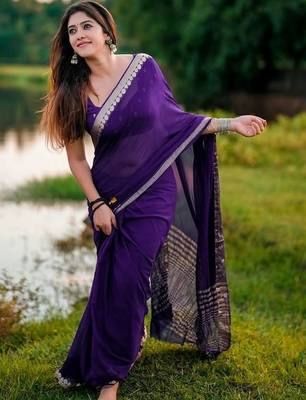 Purple ethnic motifs zari designer saree 3