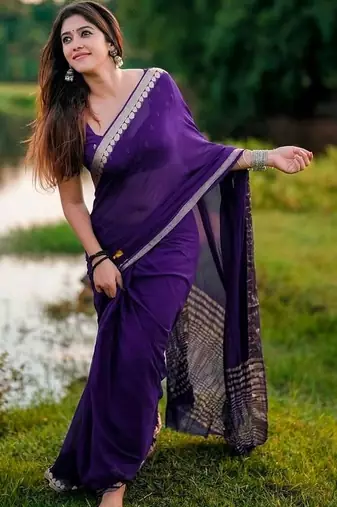 Purple ethnic motifs zari designer saree
