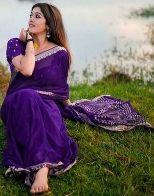 Purple ethnic motifs zari designer saree 4