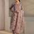 libas pink floral printed straight suit set with dupatta