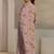 libas pink floral printed straight suit set with dupatta