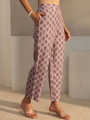 libas pink floral printed straight suit set with dupatta 7