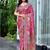 Pink paisley embroidered designer saree