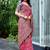 Pink paisley embroidered designer saree