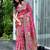 Pink paisley embroidered designer saree