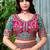 Pink paisley embroidered designer saree
