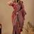 Red floral embroidered silk blend designer banarasi saree