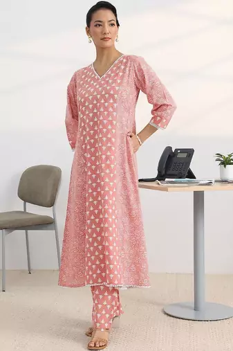 women ethnic motifs printed regular kurta with trousers & with dupatta