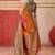 Orange ethnic motifs woven design zari pochampally saree