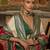 Beige ethnic motifs woven design patola saree