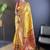 Yellow woven design zari silk blend designer patola saree