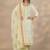 women ethnic motifs printed regular thread work kurta with trousers & with dupatta