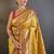 Yellow woven design zari silk blend designer patola saree