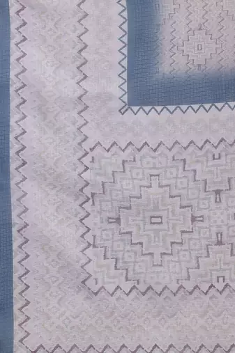 chevron embroidered regular thread work kurta with palazzos & dupatta