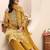 libas mustard floral printed straight suit set with dupatta