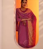 bandhani printed straight kurta with trousers and dupatta