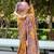 Mustard paisley embroidered designer saree