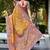 Mustard paisley embroidered designer saree