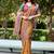 Mustard paisley embroidered designer saree