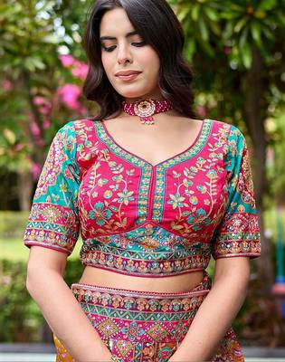Mustard paisley embroidered designer saree 5