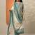floral printed v-neck thread work straight kurta with trousers & dupatta
