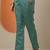 floral printed v-neck thread work straight kurta with trousers & dupatta