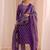 women ethnic motifs printed regular thread work kurta with trousers & with dupatta