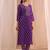 women ethnic motifs printed regular thread work kurta with trousers & with dupatta